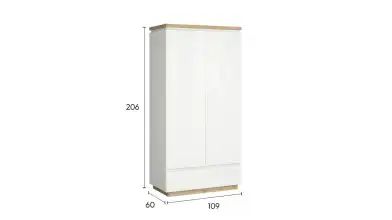 Шкаф двухдверный Issa, цвет Белый+Дуб минерва фото - 8 - превью