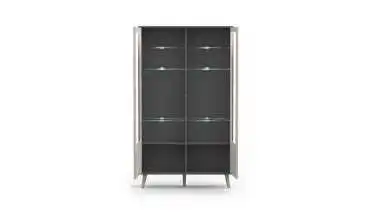  Шкаф двухдверный со стеклом Walm, цвет: Черный Графит + Дуб Сонома фото - 5 - превью