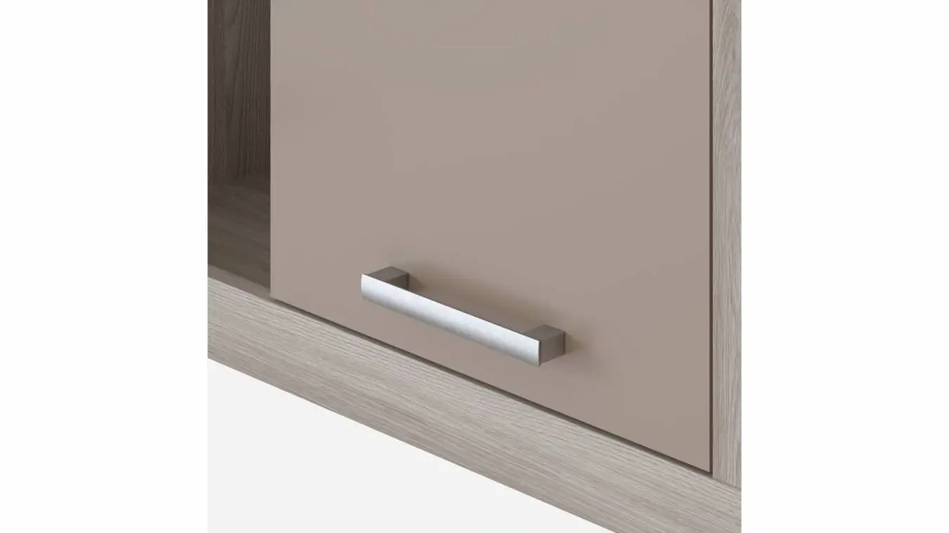  Шкаф навесной со стеклом Tiss, цвет Ясень шимо+Капучино фото - 6 - большое изображение