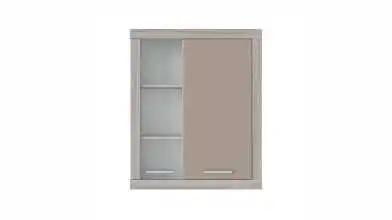  Шкаф навесной со стеклом Tiss, цвет Ясень шимо+Капучино фото - 1 - превью