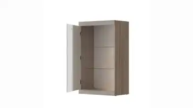  Шкаф однодверный со стеклом Linn, цвет Ясень шимо+Белый фото - 3 - превью