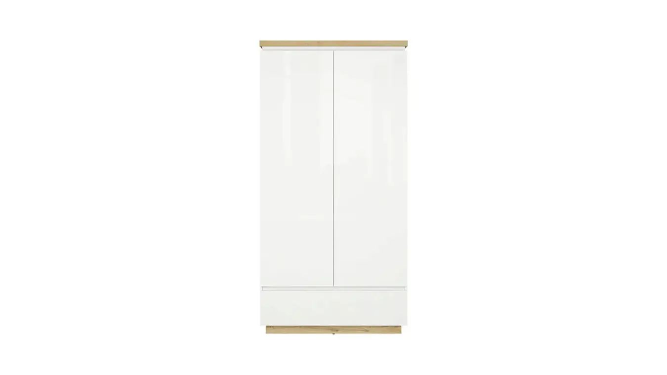 Шкаф двухдверный Issa, цвет Белый+Дуб минерва фото - 3 - большое изображение
