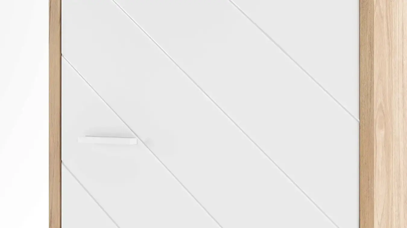 Шкаф однодверный Agira, цвет Гикори кингстон+Белый блеск фото - 5 - большое изображение