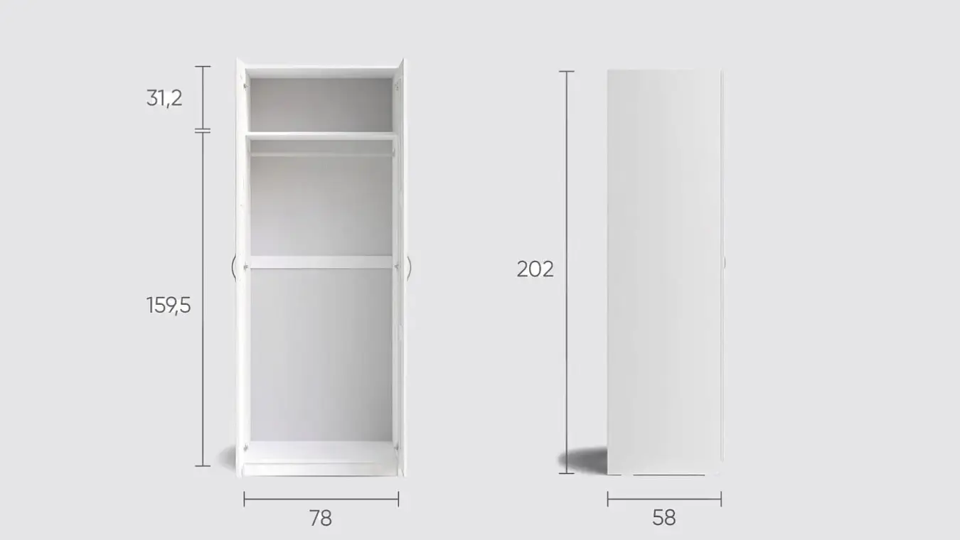 Шкаф двухдверный Istra Белый фото - 6 - большое изображение