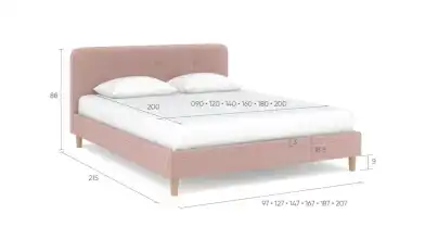Мягкая кровать Minty на деревянных высоких ножках с прямым изголовьем Askona фото - 12 - превью