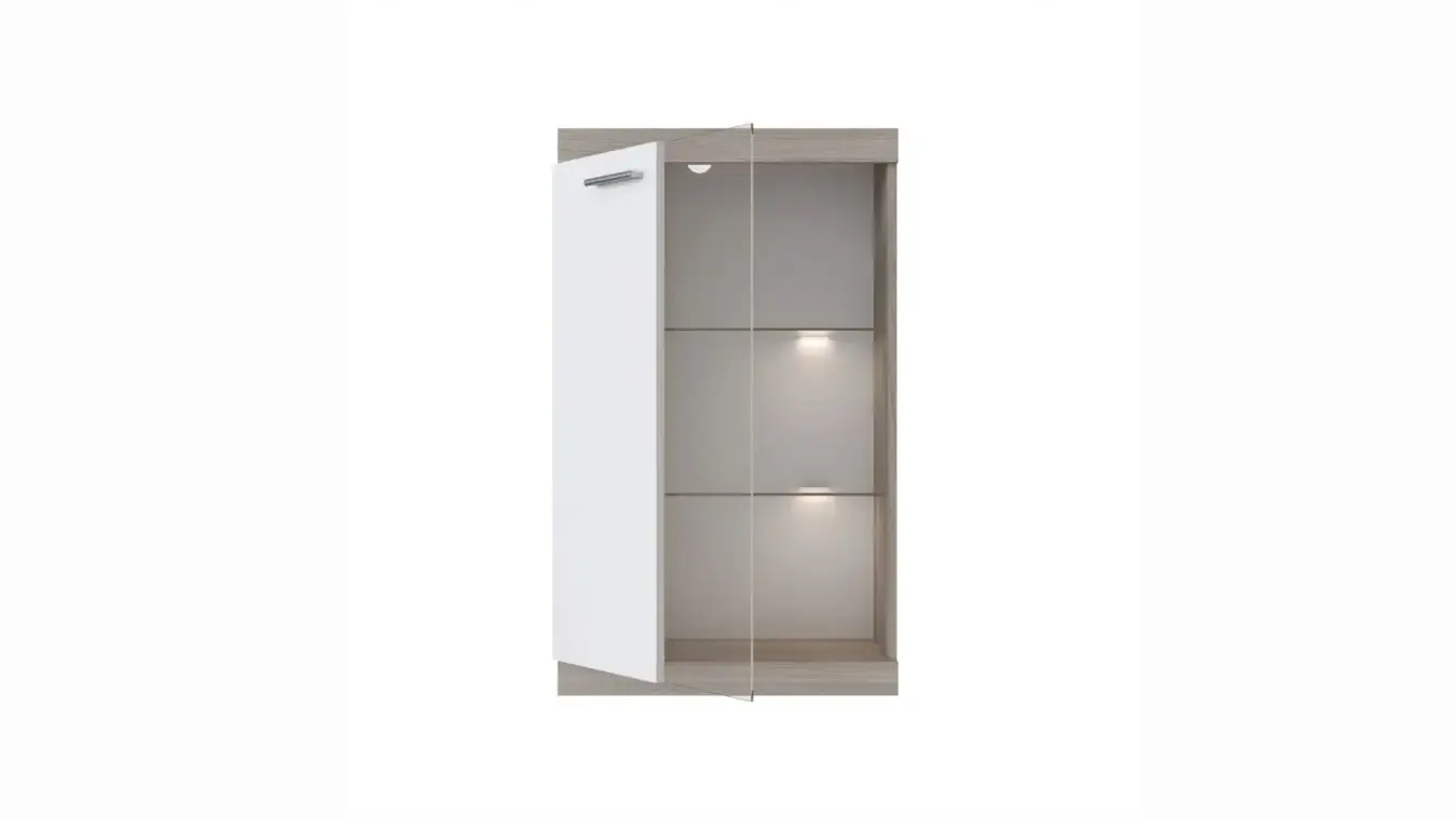  Шкаф однодверный со стеклом Linn, цвет Ясень шимо+Белый фото - 5 - большое изображение