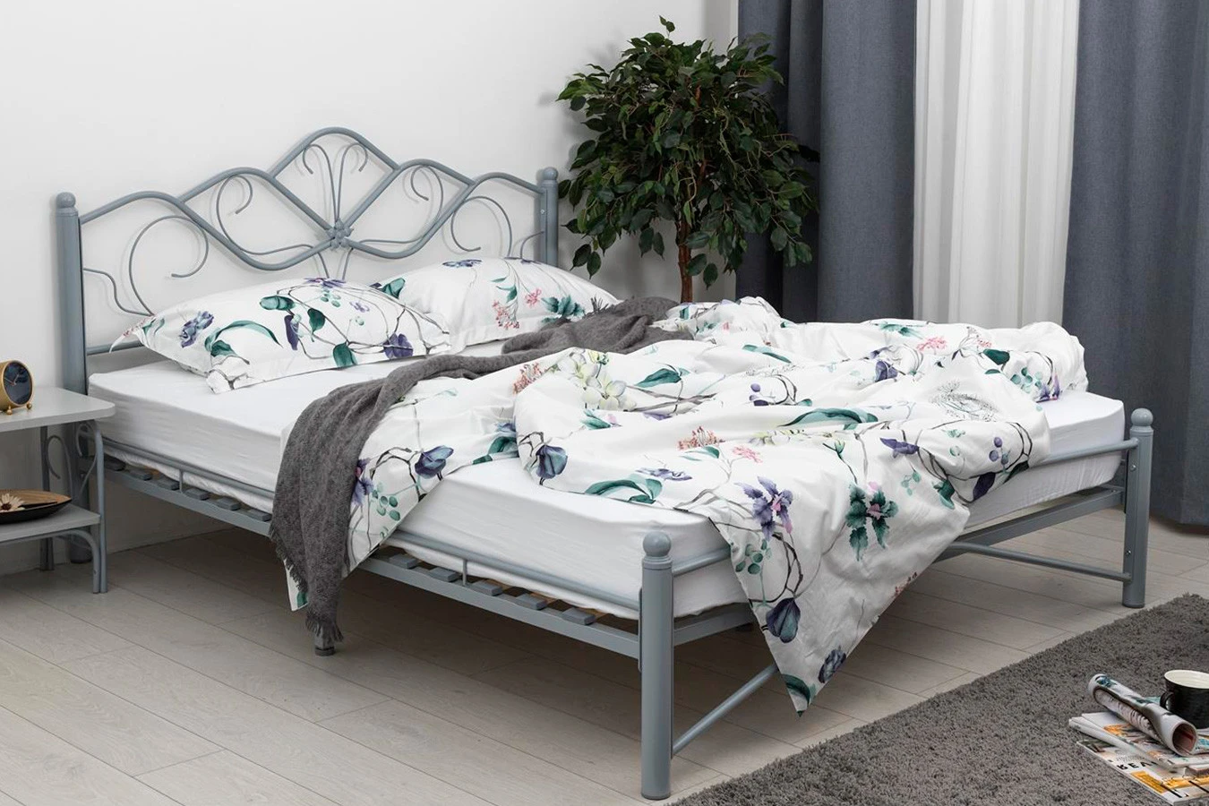 Кованая кровать LUARA, цвет серый Askona фото - 1 - большое изображение