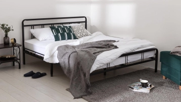Металлическая кровать Avinon, цвет черный в спальню Askona фотография товара - 0