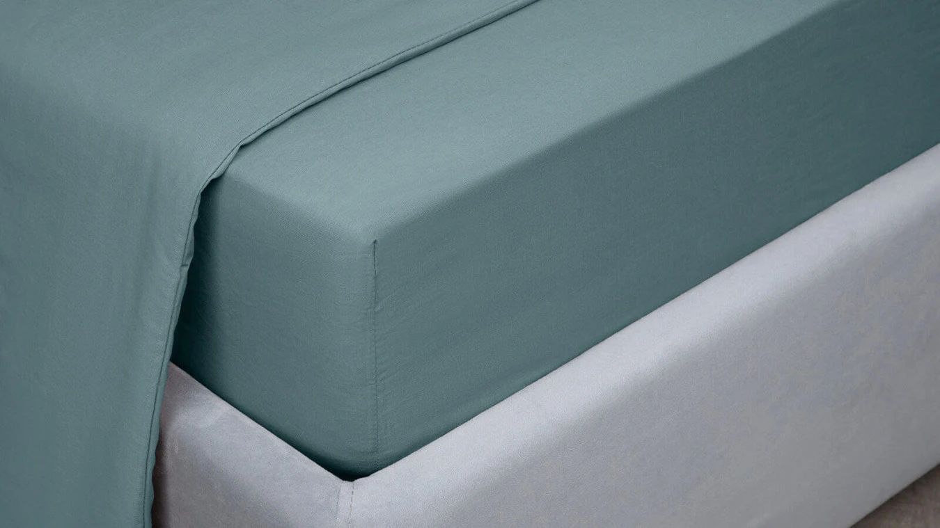 Простынь на резинке Comfort Cotton, цвет: Серо-голубой Askona фото - 3 - большое изображение