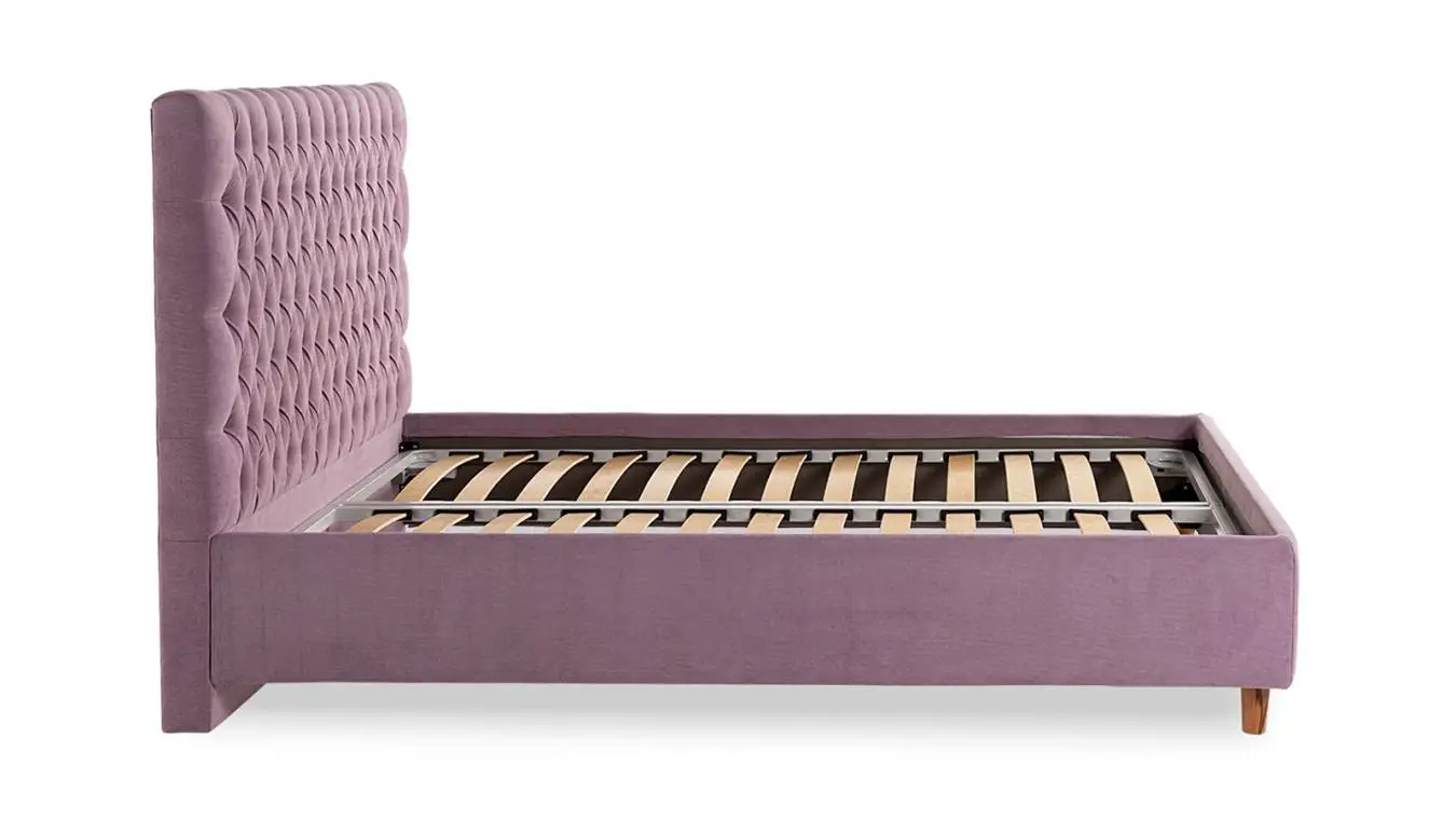 Мягкая кровать Ashley I, цвет Casanova lilac с высоким изголовьем в каретной стяжке Askona фотография товара - 11 - большое изображение