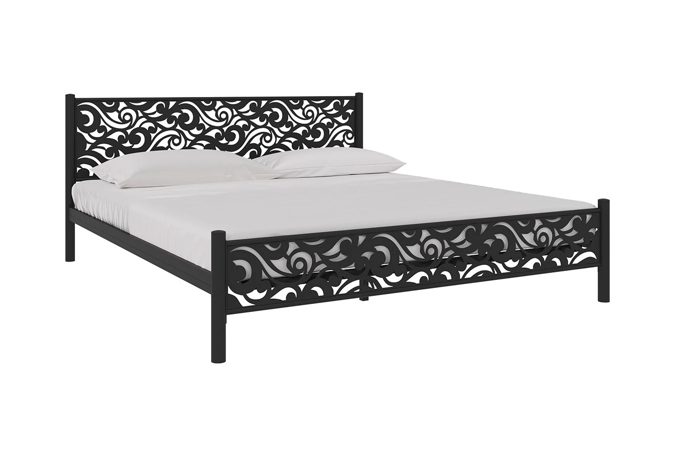 Кованая кровать Parma, цвет Черный шагрень с ажурным изголовьем Askona фото - 4 - большое изображение