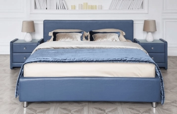 Мягкая кровать Luiza Grand, цвет Casanova Seawave с низкой спинкой Askona фотография товара - 0