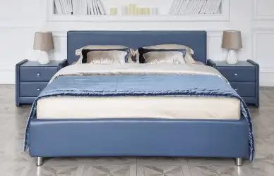 Мягкая кровать Luiza Grand, цвет Casanova Seawave с низкой спинкой Askona фотография товара - 1 - превью
