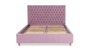 Мягкая кровать Ashley I, цвет Casanova lilac с высоким изголовьем в каретной стяжке Askona фотография товара - 10 - превью