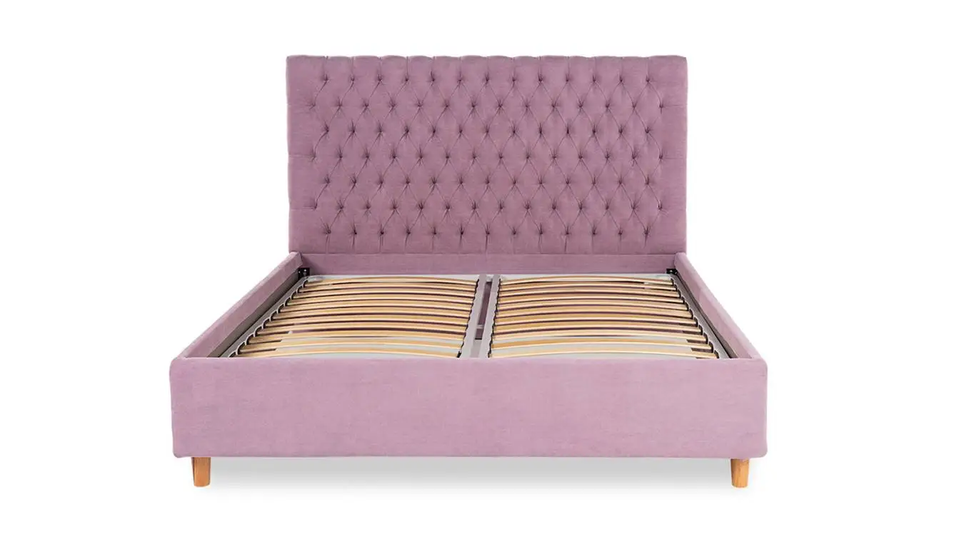 Мягкая кровать Ashley I, цвет Casanova lilac с высоким изголовьем в каретной стяжке Askona фотография товара - 10 - большое изображение