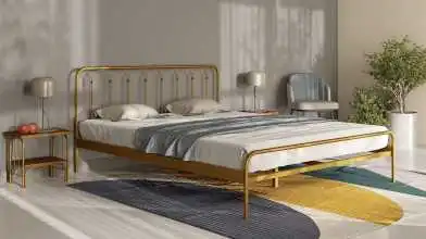 Металлическая кровать Corsa old gold mat в спальню Askona фотография товара - 1 - превью
