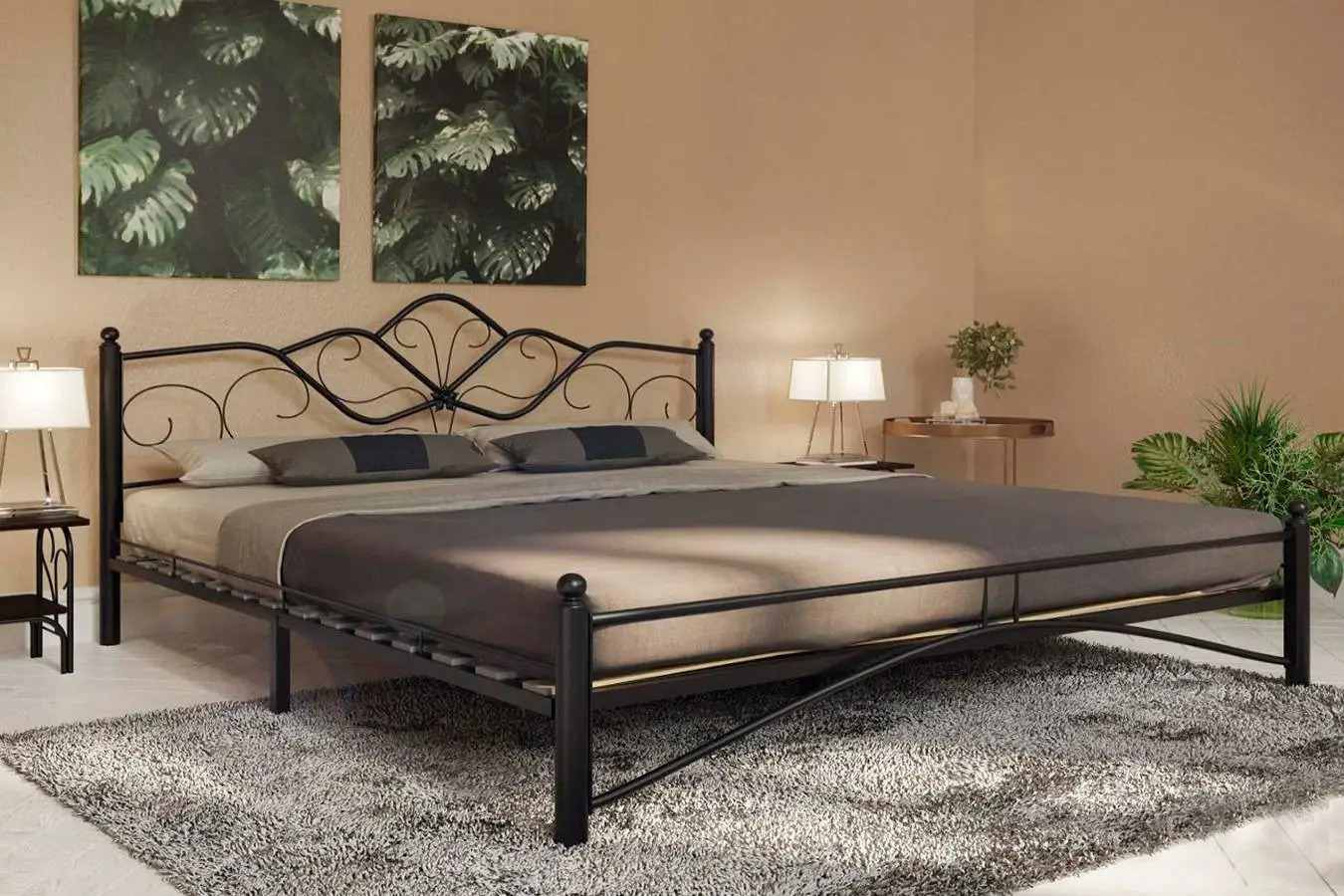 Кованая кровать LUARA, цвет чёрный Askona фото - 5 - большое изображение