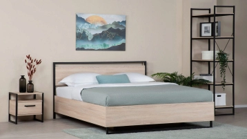 Кровать Moris, цвет Дуб бардолино из лдсп в современном стиле Askona фотография товара - 1