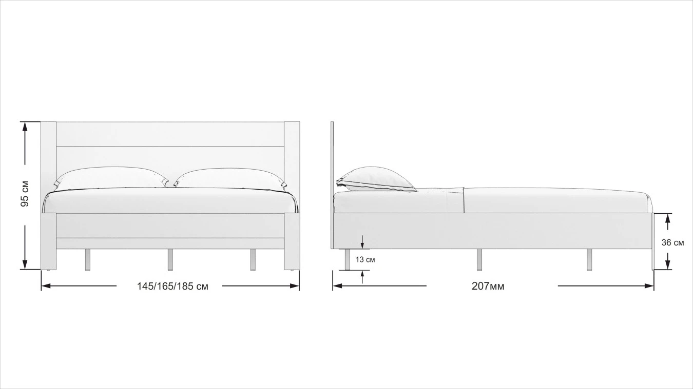 Кровать Mary, цвет Ясень шимо + mWhite из лдсп в современном стиле Askona фотография товара - 13 - большое изображение